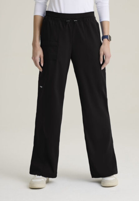 Grey's Anatomy Spandex Stretch Women's 7-Pocket Layered Waistband Wide Leg Pant - Image 4