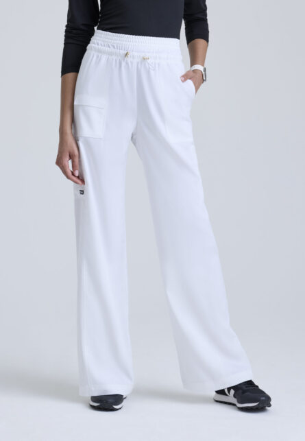 Grey's Anatomy Spandex Stretch Women's 7-Pocket Layered Waistband Wide Leg Pant - Image 21