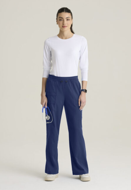 Grey's Anatomy Spandex Stretch Women's 7-Pocket Layered Waistband Wide Leg Pant - Image 14