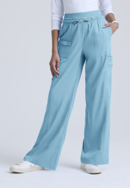 Grey's Anatomy Spandex Stretch Women's 7-Pocket Layered Waistband Wide Leg Pant - Image 10