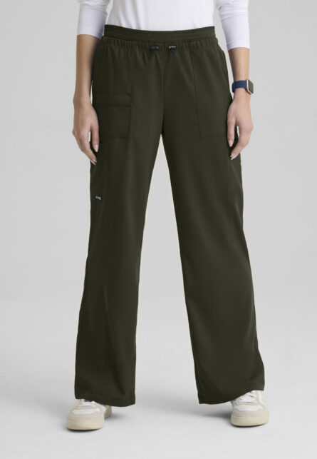 Grey's Anatomy Spandex Stretch Women's 7-Pocket Layered Waistband Wide Leg Pant - Image 17