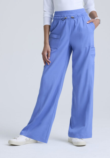 Grey's Anatomy Spandex Stretch Women's 7-Pocket Layered Waistband Wide Leg Pant - Image 6