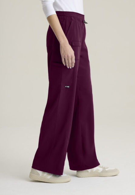 Grey's Anatomy Spandex Stretch Women's 7-Pocket Layered Waistband Wide Leg Pant - Image 24