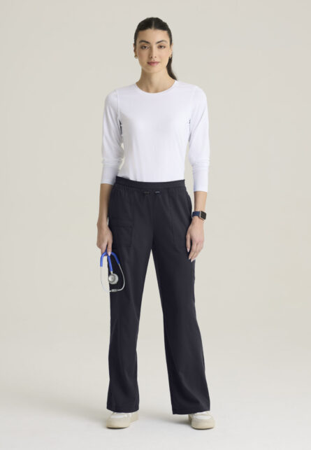 Grey's Anatomy Spandex Stretch Women's 7-Pocket Layered Waistband Wide Leg Pant - Image 20