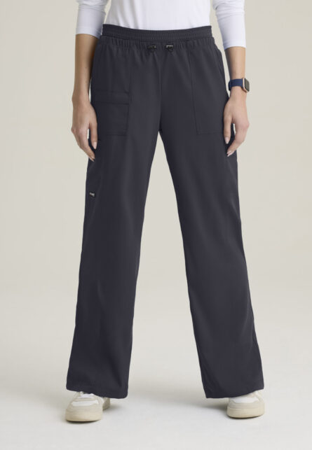 Grey's Anatomy Spandex Stretch Women's 7-Pocket Layered Waistband Wide Leg Pant - Image 19