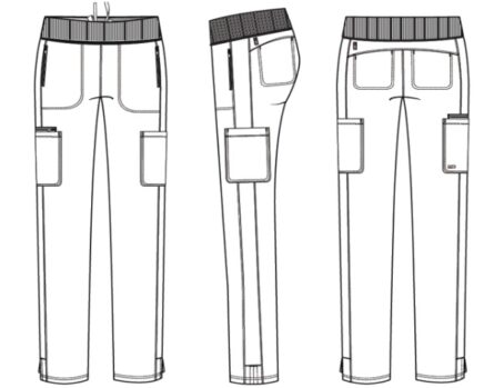 Grey's Anatomy Spandex-Stretch Women's 7-Pocket Rib Waistband Slim Leg Pant - Image 3