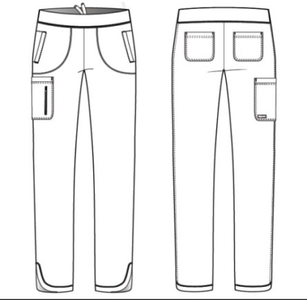 Grey's Anatomy Knit Stretch Women's 6-Pocket Tulip Hem Slim Leg Pant - Image 3