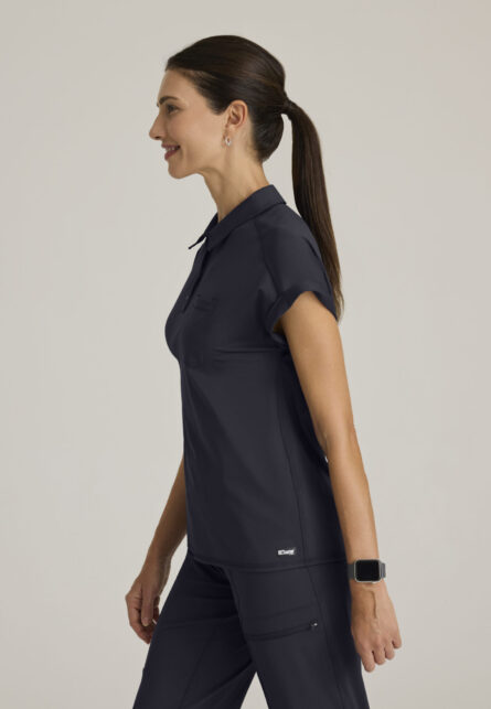 Grey's Anatomy Knit Stretch Women's Renew 1-Pocket Collared Neck Top - Image 10