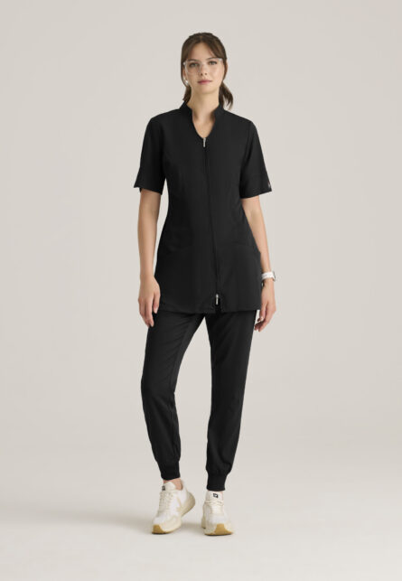 Grey's Anatomy Spandex Stretch Women's Sahar 2-Pocket Banded Collar Top - Image 2