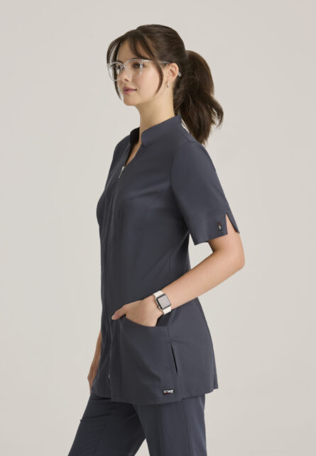 Grey's Anatomy Spandex Stretch Women's Sahar 2-Pocket Banded Collar Top - Image 5