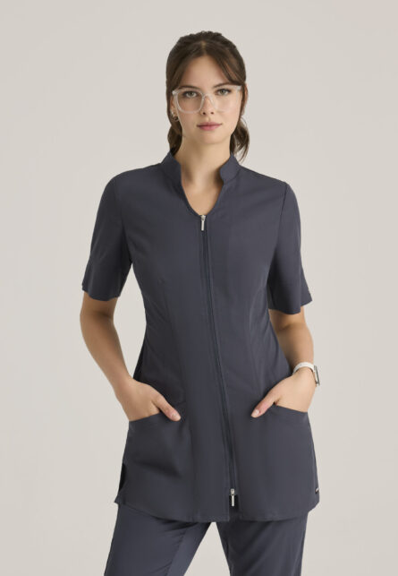 Grey's Anatomy Spandex Stretch Women's Sahar 2-Pocket Banded Collar Top - Image 4
