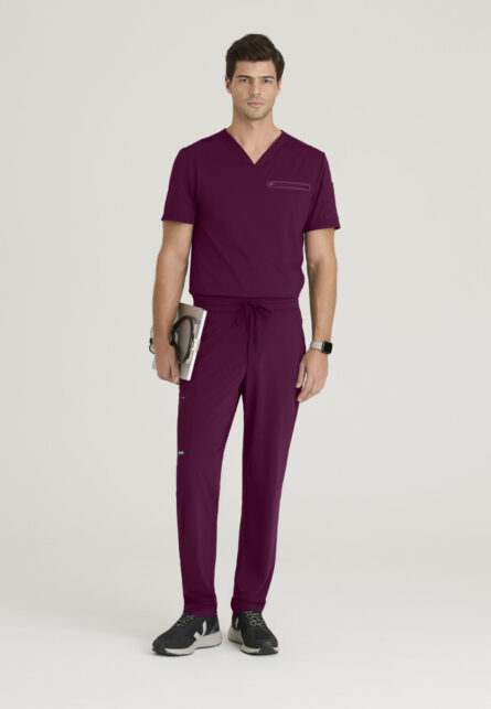 Grey's Anatomy By Barco Knit Stretch Men's 2 Pocket V-neck Framed Pocket Top - Image 11