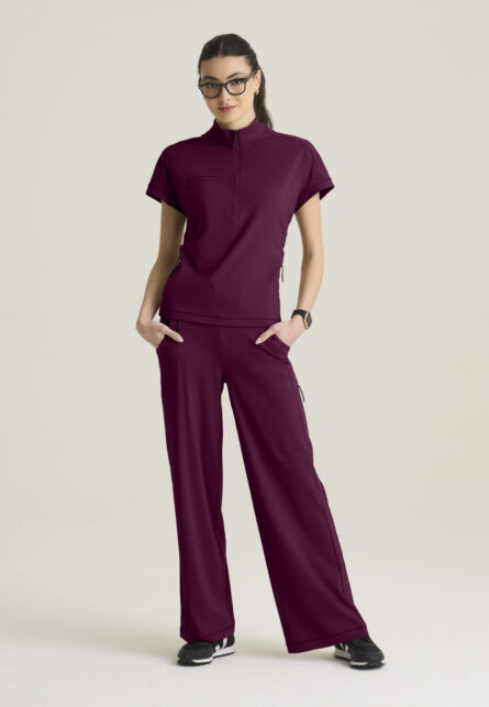 Grey's Anatomy™ by Barco Knit Stretch Women's 3-Pocket Mock Neck Zip-Placket Top - Image 15