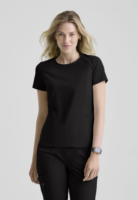 Grey's Anatomy™ by Barco Knit Stretch Women's 4-Pocket Crew Neck Top - Image 1