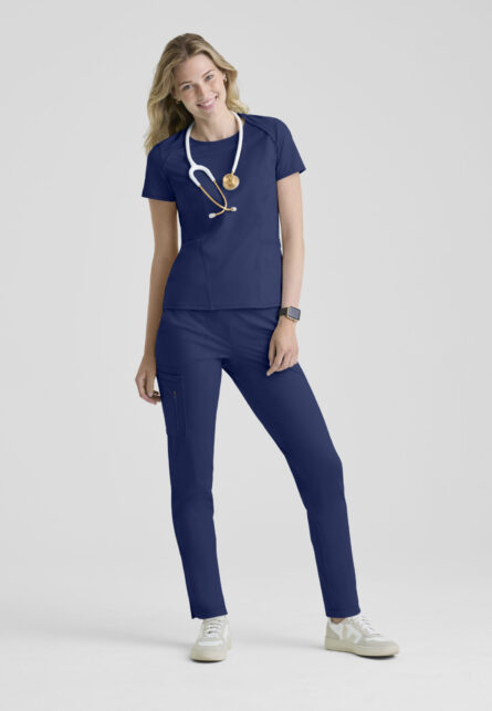 Grey's Anatomy™ by Barco Knit Stretch Women's 4-Pocket Crew Neck Top - Image 5