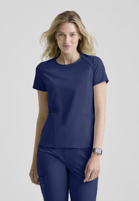 Grey's Anatomy™ by Barco Knit Stretch Women's 4-Pocket Crew Neck Top - Image 4