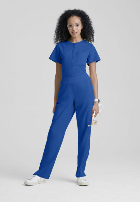 Grey's Anatomy Spandex-Stretch Women's 3-Pocket Henley Neckline Top - Image 11