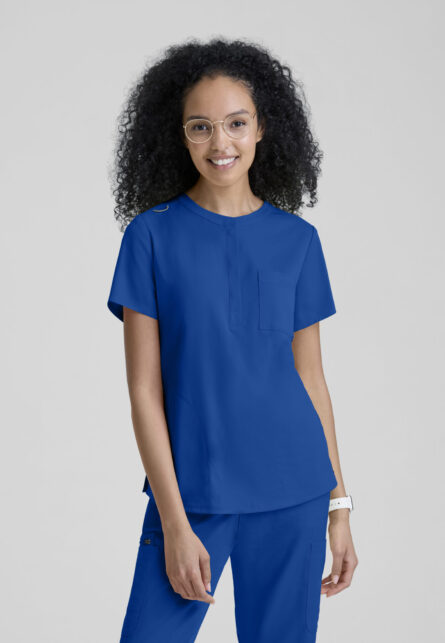 Grey's Anatomy Spandex-Stretch Women's 3-Pocket Henley Neckline Top - Image 10