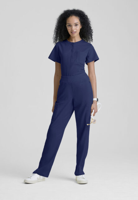 Grey's Anatomy Spandex-Stretch Women's 3-Pocket Henley Neckline Top - Image 7