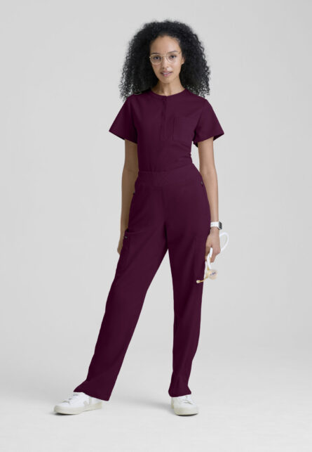 Grey's Anatomy Spandex-Stretch Women's 3-Pocket Henley Neckline Top - Image 15