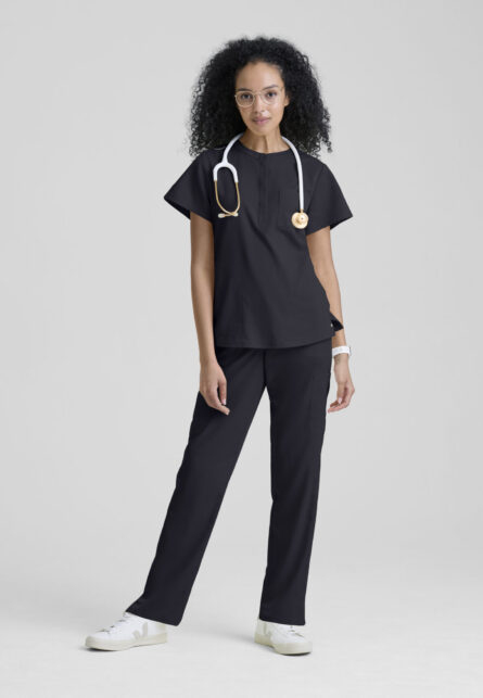 Grey's Anatomy Spandex-Stretch Women's 3-Pocket Henley Neckline Top - Image 13
