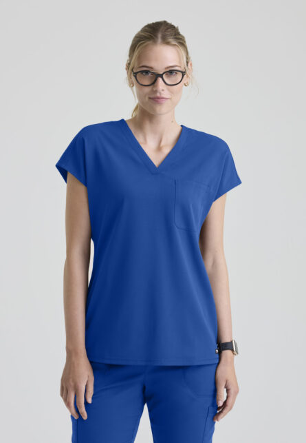 Grey's Anatomy Spandex-Stretch Women's 1-Pocket V-Neck Dolman Tuck-In Top - Image 8