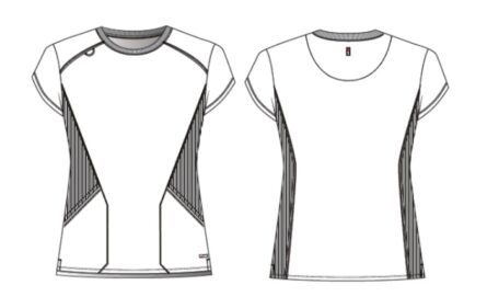 Grey's Anatomy Spandex-Stretch Women's 2-Pocket Rib Knit Crew Neck Top - Image 3