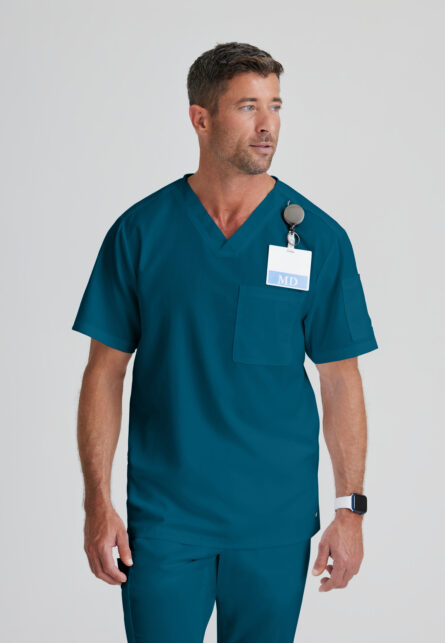 Grey's Anatomy Classic Evan Top-V-Neck Men's Scrub Top - Image 1