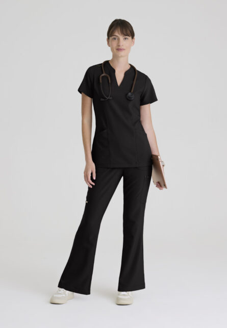Grey's Anatomy Evolve Women's 6 Pocket Jersey Waistband Fit & Flare Pant - Image 7