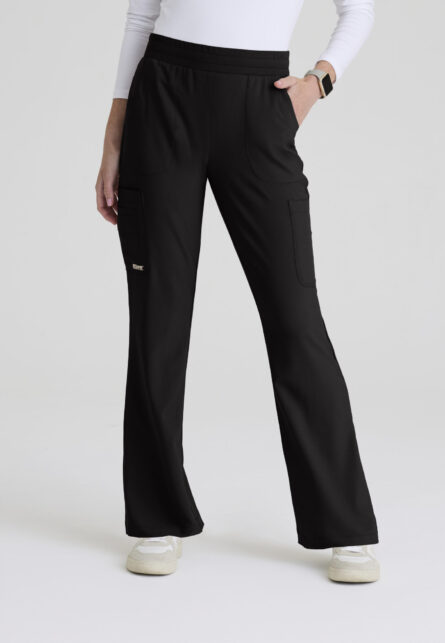 Grey's Anatomy Evolve Women's 6 Pocket Jersey Waistband Fit & Flare Pant - Image 6