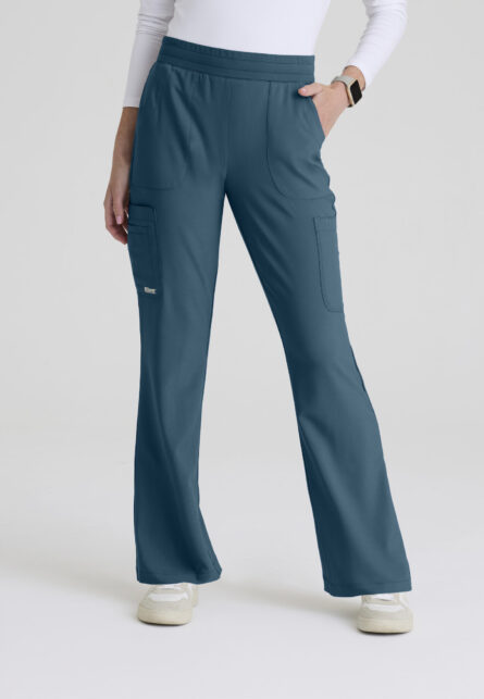 Grey's Anatomy Evolve Women's 6 Pocket Jersey Waistband Fit & Flare Pant - Image 4