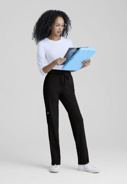 Grey's Anatomy Evolve Women's 5-Pocket Elastic Waistband Straight Leg Pant - Image 5