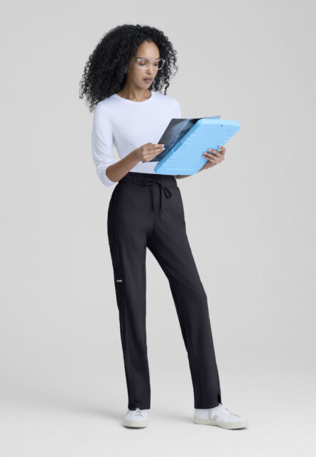 Grey's Anatomy Evolve Women's 5-Pocket Elastic Waistband Straight Leg Pant - Image 10