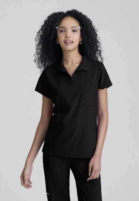 Grey's Anatomy Evolve Women's 4-Pocket Lapover Placket Collar Top - Image 4