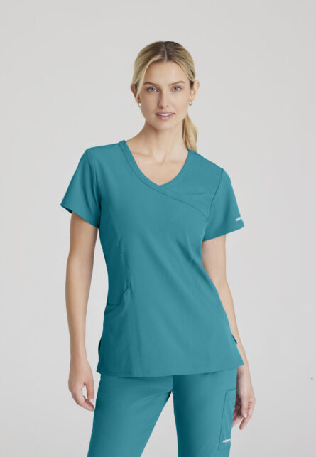 Skechers™ by Barco Women’s 3 Pocket Mock-Wrap V-Neck Scrub Top