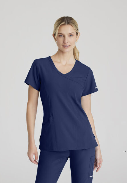 Skechers™ by Barco Women’s 3 Pocket Mock-Wrap V-Neck Scrub Top