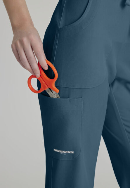 Skechers™ by Barco Women's Cargo Scrub Pant with Drawstring Elastic Waistband - Image 2