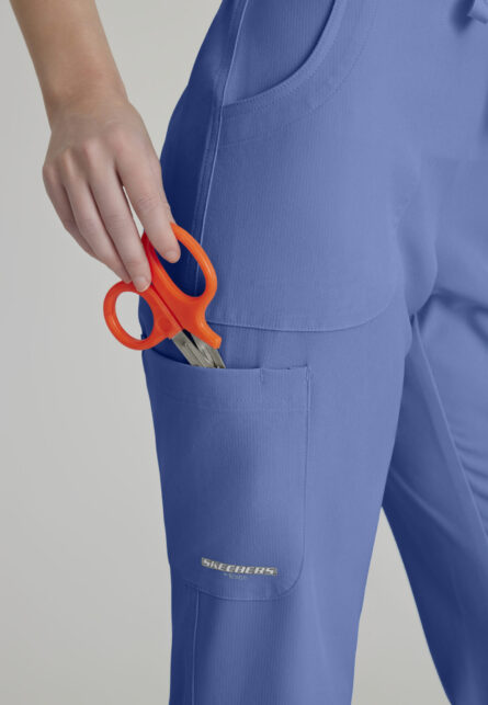 Skechers™ by Barco Women's Cargo Scrub Pant with Drawstring Elastic Waistband - Image 6