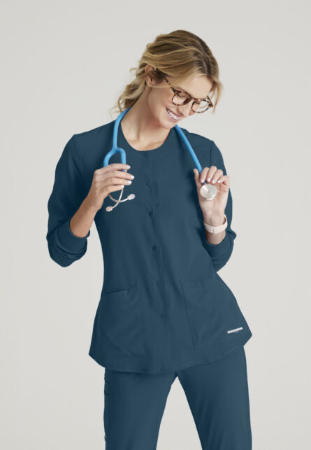Skechers™ by Barco Women's 2 Pocket Warm-Up Scrub Jacket With Eco-Friendly Stretch Fabric - Image 1