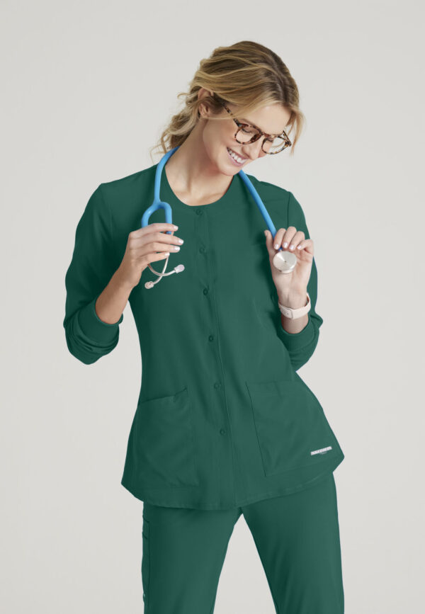 Skechers™ by Barco Women’s 2 Pocket Warm-Up Scrub Jacket With Eco-Friendly Stretch Fabric