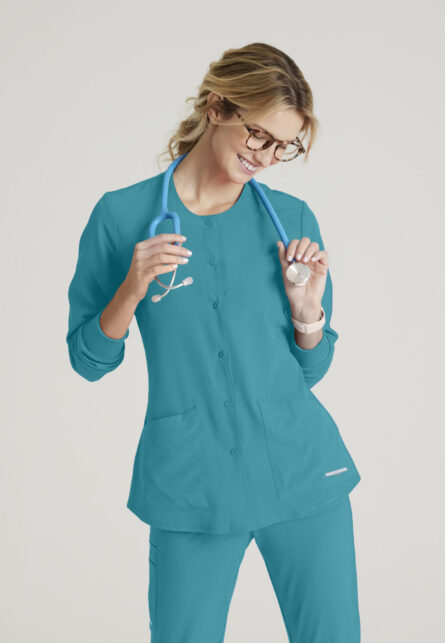 Skechers™ by Barco Women’s 2 Pocket Warm-Up Scrub Jacket With Eco-Friendly Stretch Fabric