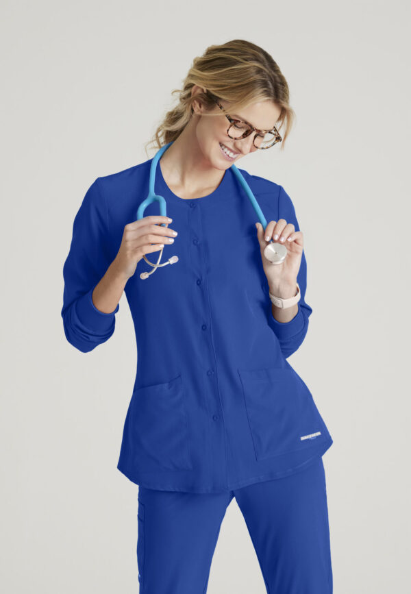 Skechers™ by Barco Women’s 2 Pocket Warm-Up Scrub Jacket With Eco-Friendly Stretch Fabric