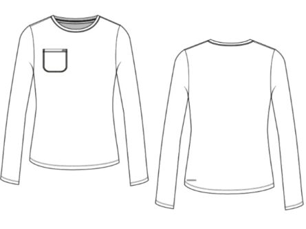 Skechers™ by Barco Women's 1-Pocket Crew Neck Long Sleeve Tee - Image 3