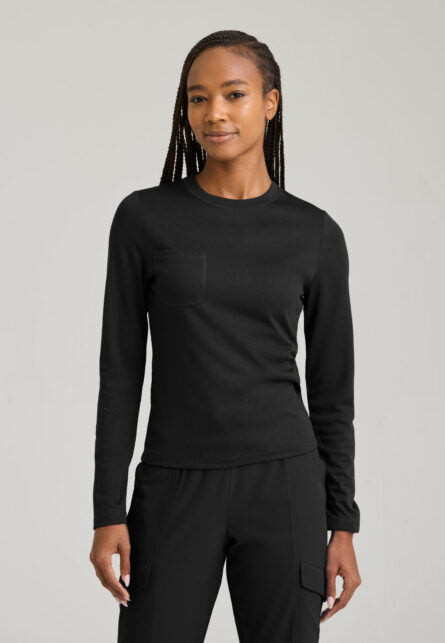 Skechers™ by Barco Women's 1-Pocket Crew Neck Long Sleeve Tee - Image 1