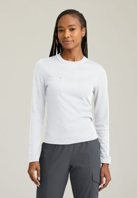 Skechers™ by Barco Women's 1-Pocket Crew Neck Long Sleeve Tee - Image 8