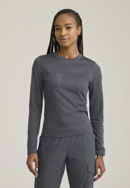 Skechers™ by Barco Women's 1-Pocket Crew Neck Long Sleeve Tee - Image 6
