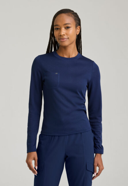 Skechers™ by Barco Women's 1-Pocket Crew Neck Long Sleeve Tee - Image 4