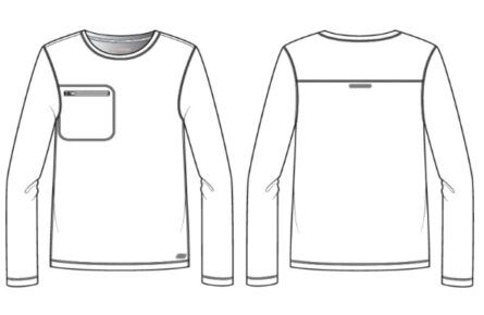 Skechers™ by Barco Men's 1 Pocket Crew Neck Long Sleeve Tee - Image 3