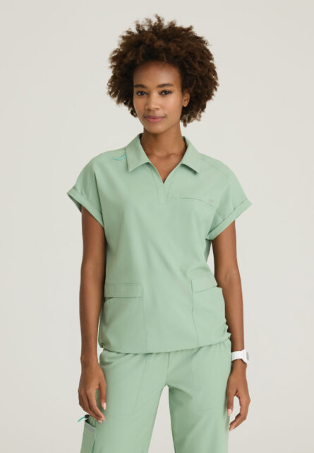 Skechers™ by Barco Ripstop Women's 3 Pocket Shirt Collar Dolman Sleeve Top - Image 9