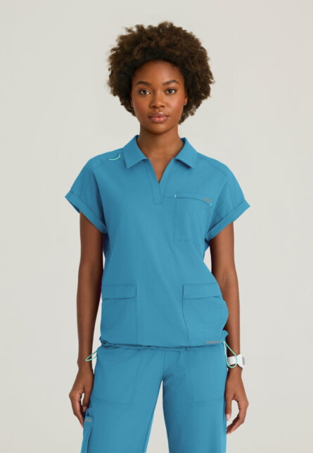 Skechers™ by Barco Ripstop Women's 3 Pocket Shirt Collar Dolman Sleeve Top - Image 4